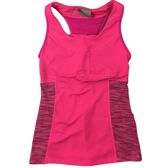 Athleta Tops - Athleta pink racerback mesh tank top Sz XS